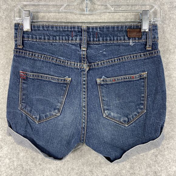 BDG Shortie Denim Jean Shorts Cuffed‎ 5 Pocket Blue Womens Size 26 - Picture 4 of 7